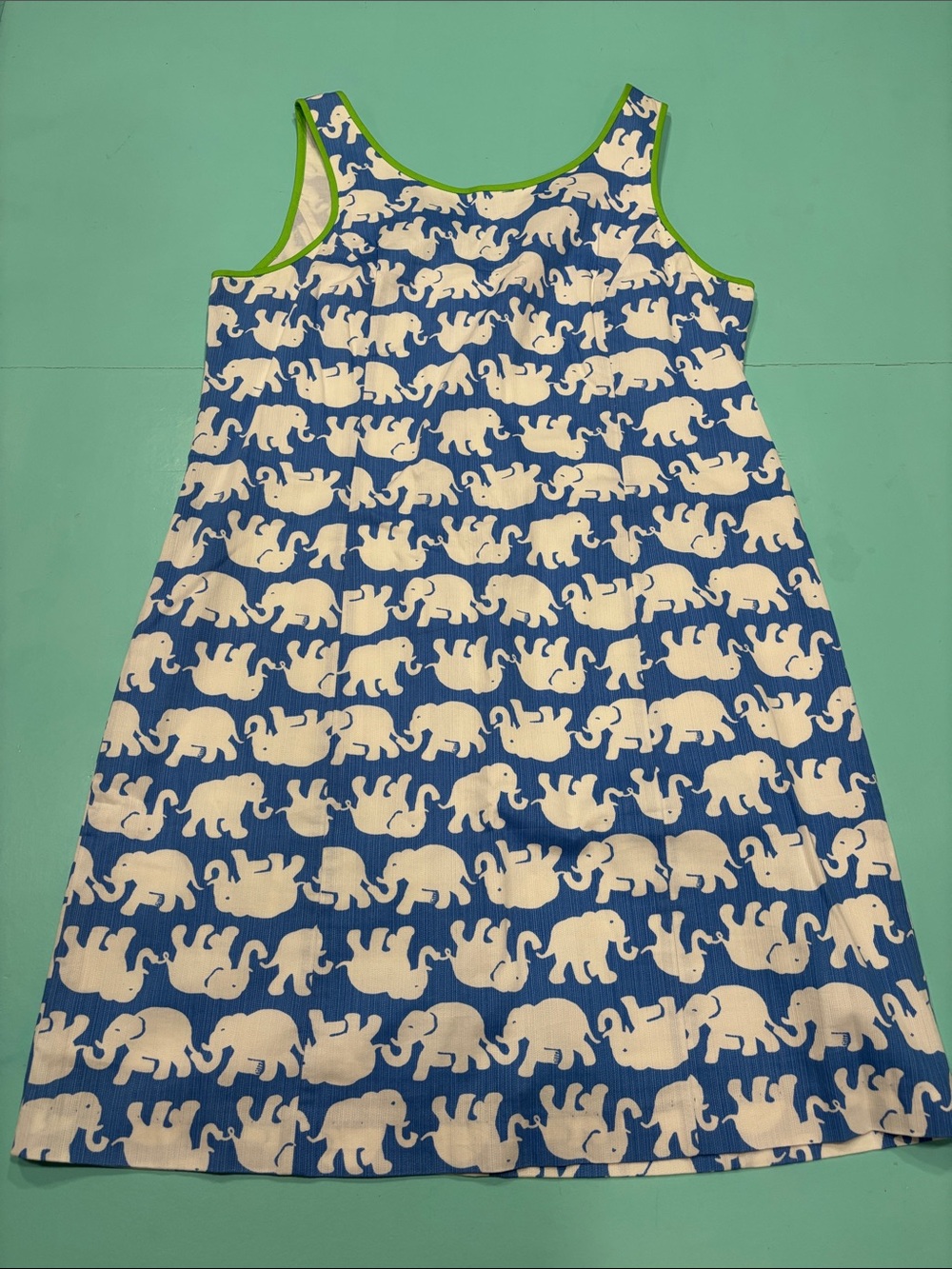 Lilly Pulitzer Cathy Shift Tusk in Sun Blue and White Elephant print